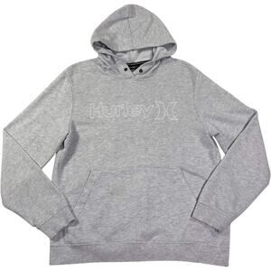 Hurley Hoodie Men's Medium Gray Lightweight Gym Skater Jogger Y2K Streetwear